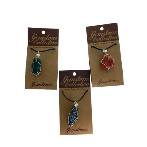 Gemstone Collection Wire Wrapped Pendants 1 Count Assorted Gemstone Collection Wire Wrapped Pendants 1 Count Assorted