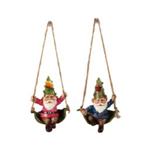 Mini Gnome Swinging Ornaments Set of 2 3.75" Mini Gnome Swinging Ornaments Set of 2 3.75"