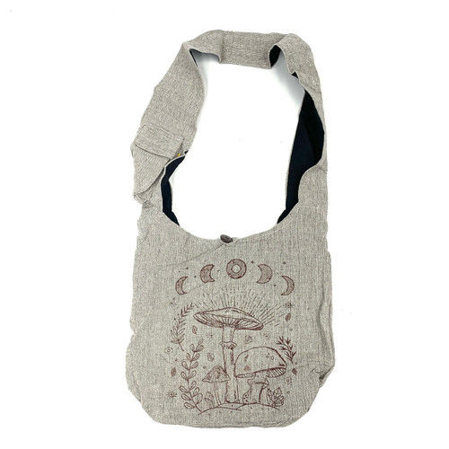 Hippy Cotton Mushroom Embroidered Cross Body Bag Hippy Cotton Mushroom Embroidered Cross Body Bag