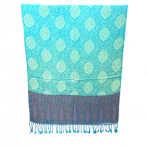 Teal Vines Paisley Pashmina Scarf Teal Vines Paisley Pashmina Scarf