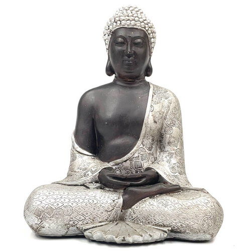 Praying Buddha in Robe Poly Statue 9"x11" Praying Buddha in Robe Poly Statue 9"x11"