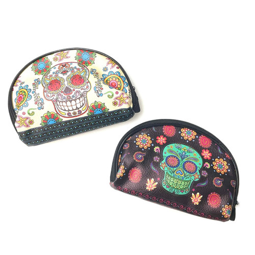 Sugar Skull Makeup Bag Assorted 1 Count