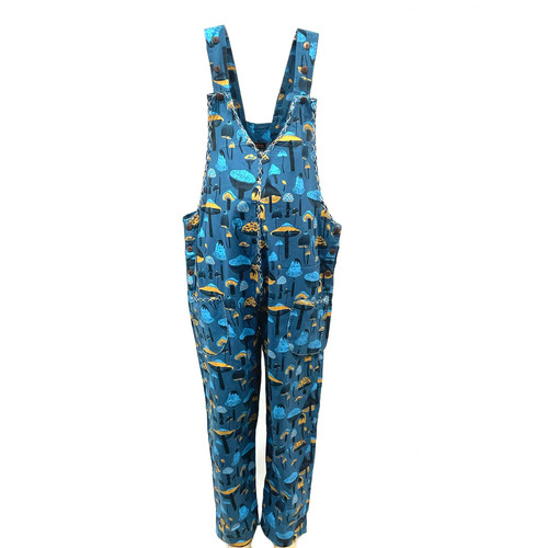 Blue and Brown Mushroom Overalls 1 Pair Blue and Brown Mushroom Overalls 1 Pair