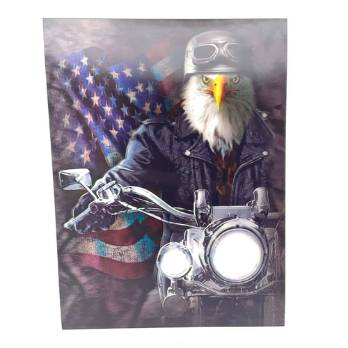 American Eagle Biker 3D Moving Picture Lenticular Art 11.5" x 15.5" American Eagle Biker 3D Moving Picture Lenticular Art 11.5" x 15.5"