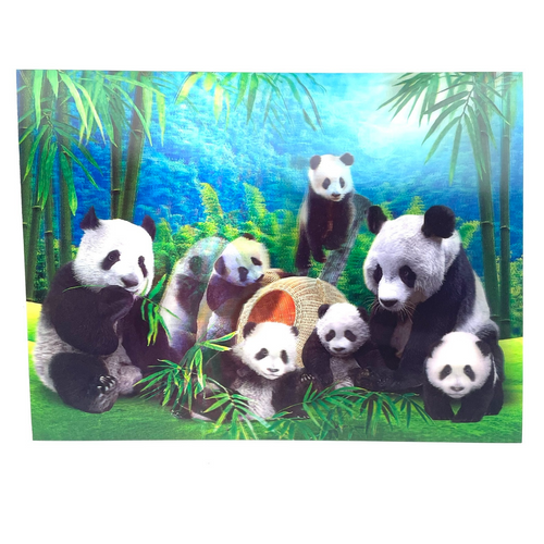 A Panda Dinner 3D Moving Picture Lenticular Art 11.5" x 15.5" A Panda Dinner 3D Moving Picture Lenticular Art 11.5" x 15.5"