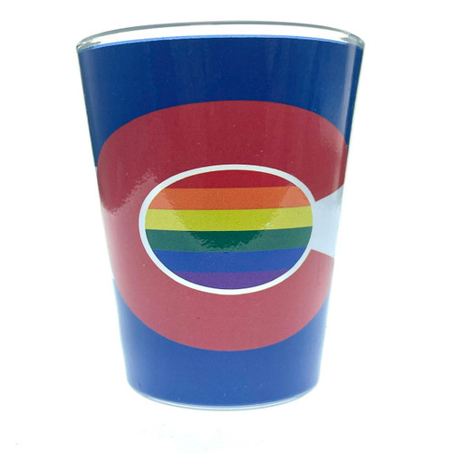 Colorado C Pride Rainbow Shot Glass 1.8oz Colorado C Pride Rainbow Shot Glass 1.8oz