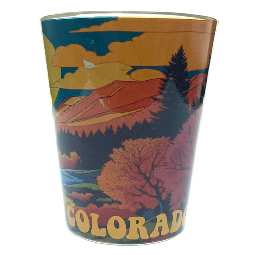 Colorado River Autumn Foothills Shot Glass 1.8 oz Colorado River Autumn Foothills Shot Glass 1.8 oz