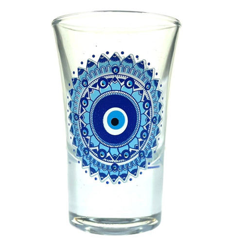 Blue Calendar Evil Eye Shot Glass Blue Calendar Evil Eye Shot Glass