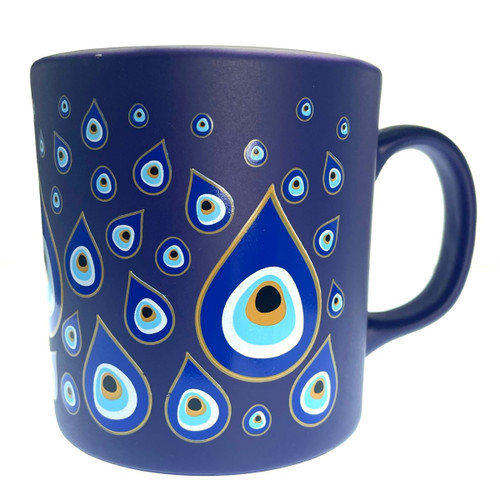 Teary Evil Eye Dark Blue Coffee Mug 1.5 Cup Teary Evil Eye Dark Blue Coffee Mug 1.5 Cup