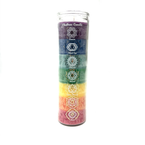 7 Chakra Layered Candle 8" 1 Count 7 Chakra Layered Candle 8" 1 Count