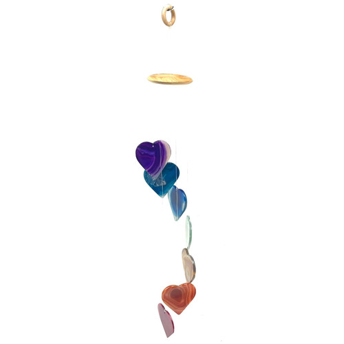 Mobile Chime Agate Chakra Hearts 27" Mobile Chime Agate Chakra Hearts 27"