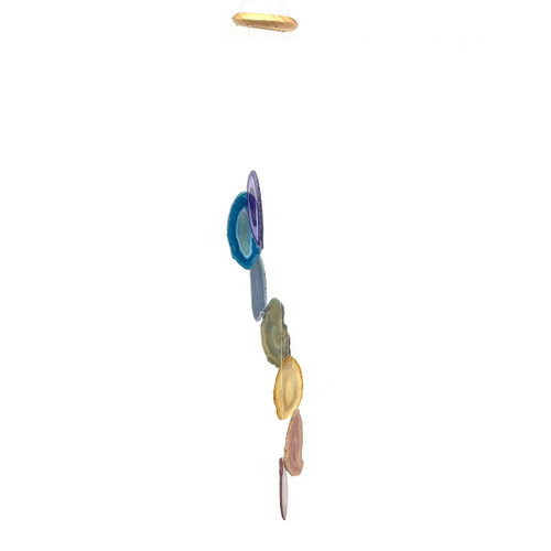 Mobile Chime Agate Chakra Slices 27" Mobile Chime Agate Chakra Slices 27"