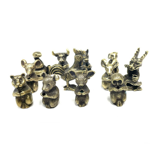 Pewter Chinese Zodiac Incense Stick Holder Full Set of 12 -1.5" Pewter Chinese Zodiac Incense Stick Holder Full Set of 12 -1.5"