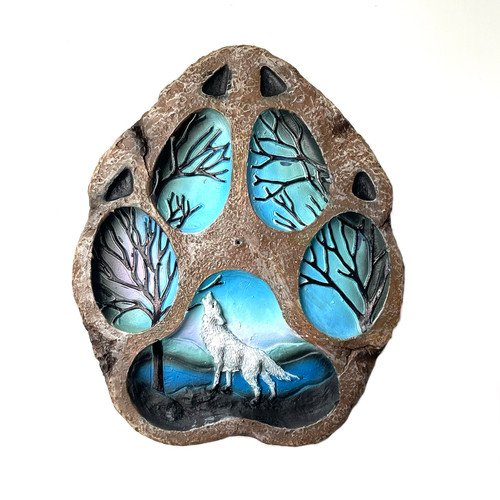 6.1" Wolf Footprint Flat Stick Incense Holder 6.1" Wolf Footprint Flat Stick Incense Holder