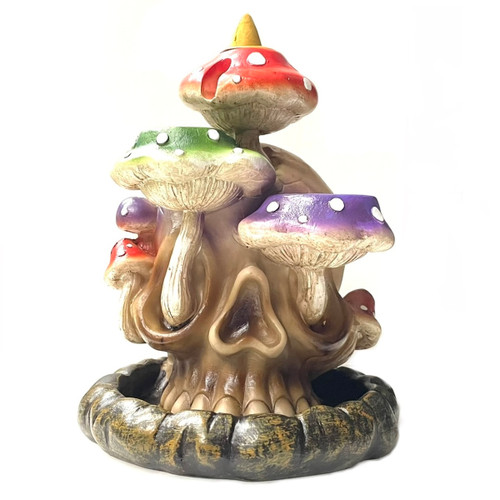 6" Skull Tri Mushroom Backflow Incense Burner 6" Skull Tri Mushroom Backflow Incense Burner