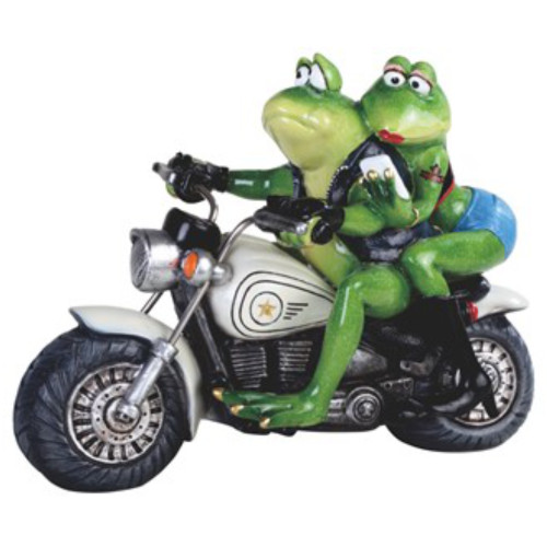 Frog on Motorcycle/Couple 10"W