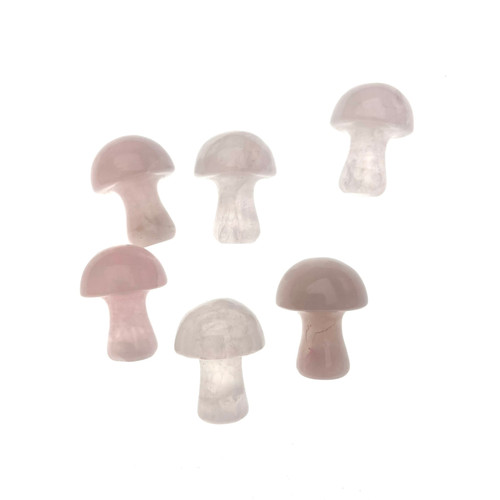 Tiny Rose Quartz Mushroom Carving 6 Pack .75" Tiny Rose Quartz Mushroom Carving 6 Pack .75"