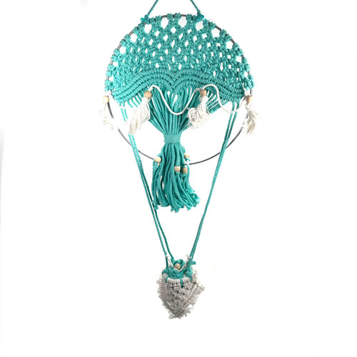Crocheted Hot Air Balloon Dream Catcher 11"x20" Assort Color Crocheted Hot Air Balloon Dream Catcher 11"x20" Assort Color