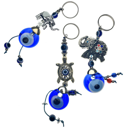 Assorted Metal Animals Evil Eye Keychain 1 Count Assorted Metal Animals Evil Eye Keychain 1 Count