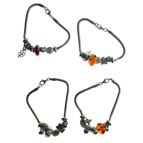 Silver Charmed Bracelets 1 Count Assorted Silver Charmed Bracelets 1 Count Assorted