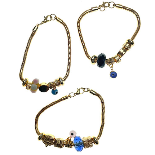 Gold Charmed Bracelets 1 Count Assorted