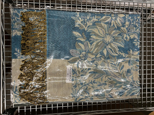 Pale Ocean Blue Floral Pashmina Scarf Pale Ocean Blue Floral Pashmina Scarf