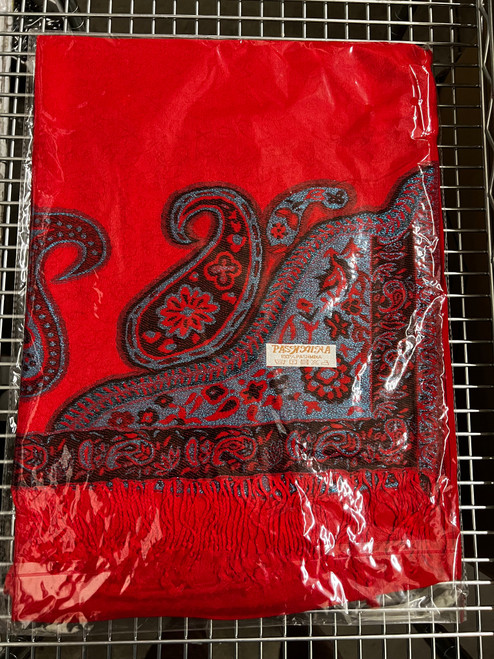 Cherry Red And Electric Blue Paisley Pashmina Scarf (Copy) Cherry Red And Electric Blue Paisley Pashmina Scarf (Copy)