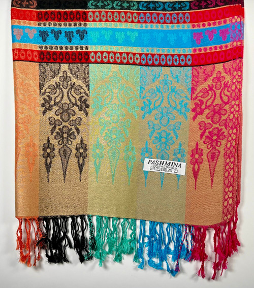 Vibrant Purple Multicolored Royal Pattern Pashmina Scarf Vibrant Purple Multicolored Royal Pattern Pashmina Scarf