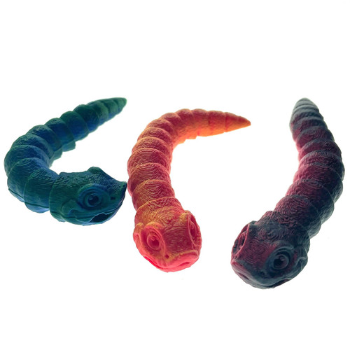 3D Printed Snake Keychain 1 Count Assorted 3D Printed Snake Keychain 1 Count Assorted