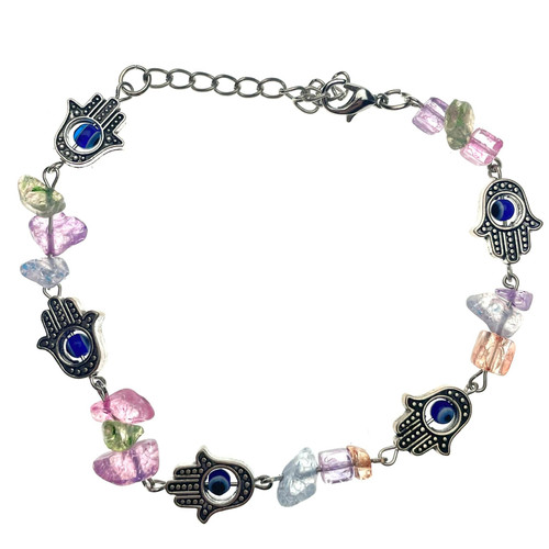 Hands and Gems Evil Eye Bracelet 1 Count Hands and Gems Evil Eye Bracelet 1 Count