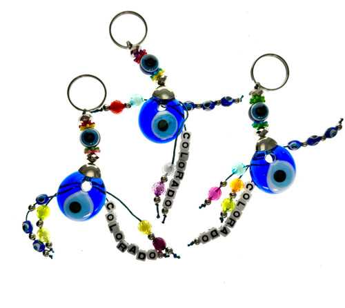 Evil Eye Colorado Beads Keychain 1 Count Assorted