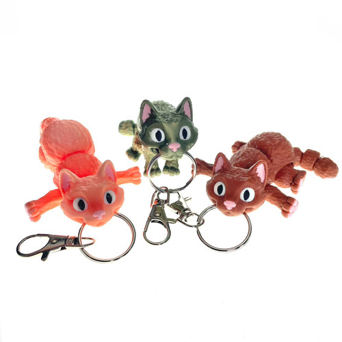 3D Printed Multicolored Cat Keychain 1 Count Assorted Colors 3D Printed Multicolored Cat Keychain 1 Count Assorted Colors