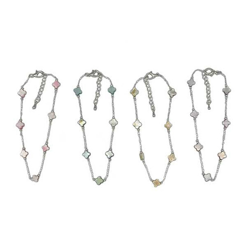 Small Shell Clover Beaded Anklet 1 Count Assorted Small Shell Clover Beaded Anklet 1 Count Assorted