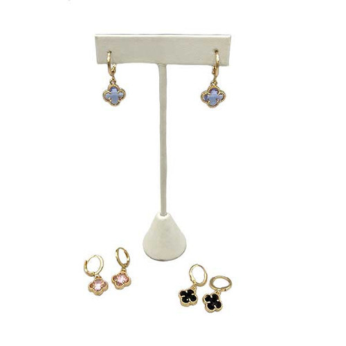 Quatrefoil Clover Crystal Drop Earring 1 Count Assorted Quatrefoil Clover Crystal Drop Earring 1 Count Assorted