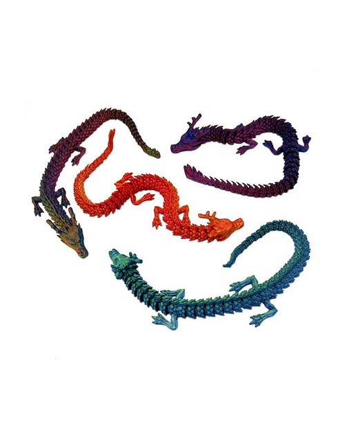 3D Printed 12" Chinese Dragon 1 Count Assorted Colors