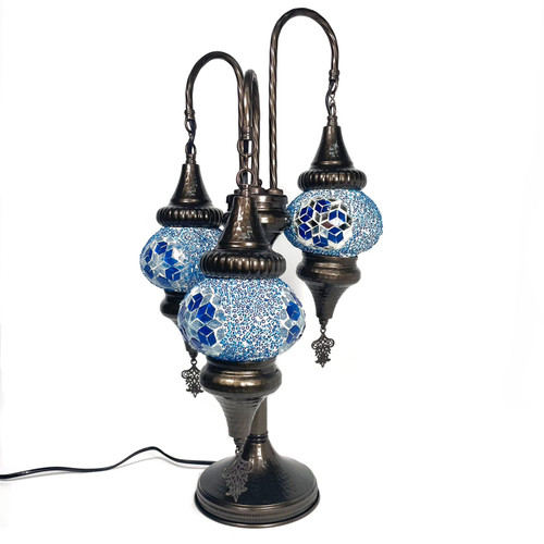 Turkish Mosaic Hammer Table 3K Lamp Assorted Colors