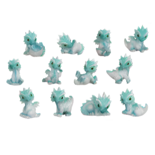 Mini Dragon Light Blue Turquois Set 12 2" Tall Mini Dragon Light Blue Turquois Set 12 2" Tall