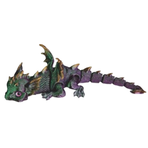 3D Printed Green and Purple Dragon 7" Statue 3D Printed Green and Purple Dragon 7" Statue