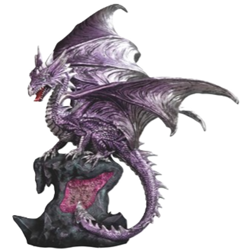 Silver and Purple Dragon on LED Stand 18" Statue Silver and Purple Dragon on LED Stand 18" Statue