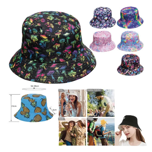 Mushroom Bucket Hat 1 Count Assorted Colors