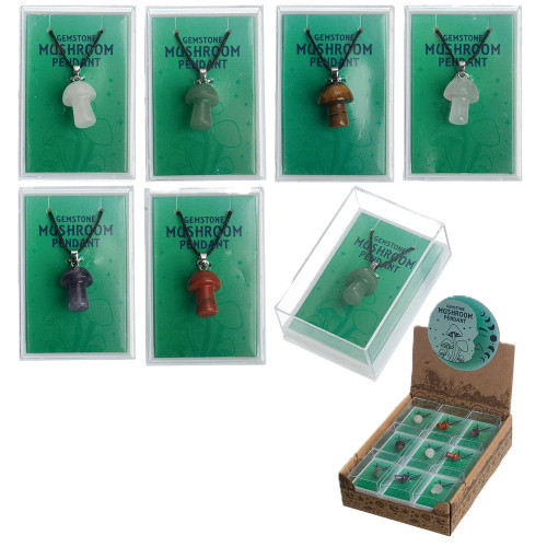 Gemstone Mushroom Pendant 1 Count Assorted Gemstone Mushroom Pendant 1 Count Assorted
