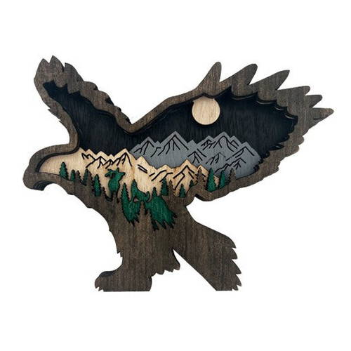 Multi Layered Wooden Eagle Figure 1 Count Multi Layered Wooden Eagle Figure 1 Count