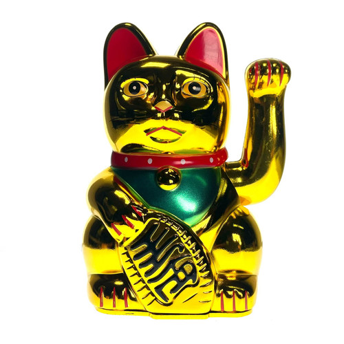 Battery Powered Gold Lucky Cat 1 Count Battery Powered Gold Lucky Cat 1 Count