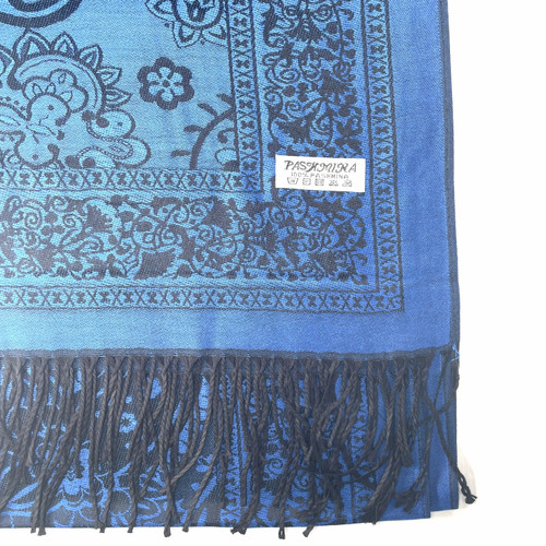 Sky Blue Leafy Paisley Pashmina Scarf Sky Blue Leafy Paisley Pashmina Scarf