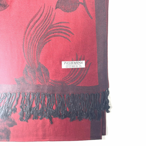 Crimson Red Rose Silhouette Pashmina Scarf Crimson Red Rose Silhouette Pashmina Scarf