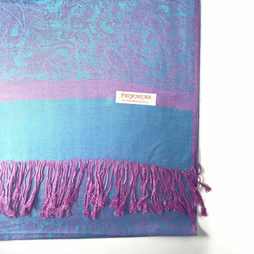 Violet And Blue Jungle Paisley Pashmina Scarf Violet And Blue Jungle Paisley Pashmina Scarf