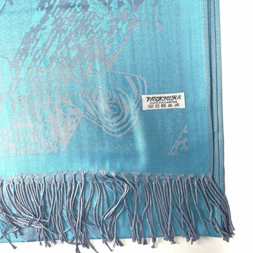 Sky Blue Butterflies Pashmina Scarf Sky Blue Butterflies Pashmina Scarf