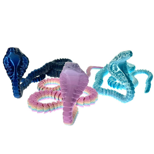 3D Printed 21" Snake 1 Count Assorted Colors