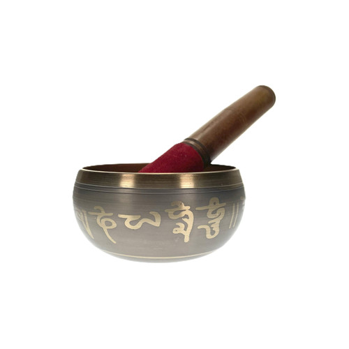 Small Brass Buddha Pattern 3.5" Singing Bowl 1 Count Small Brass Buddha Pattern 3.5" Singing Bowl 1 Count