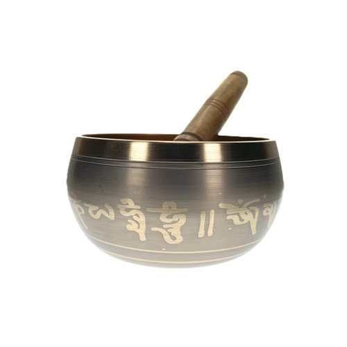 Medium Brass Buddha Pattern 4.4" Singing Bowl 1 Count Medium Brass Buddha Pattern 4.4" Singing Bowl 1 Count